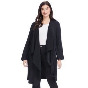 Nine West Long Waterfall Black Third Piece Jacket